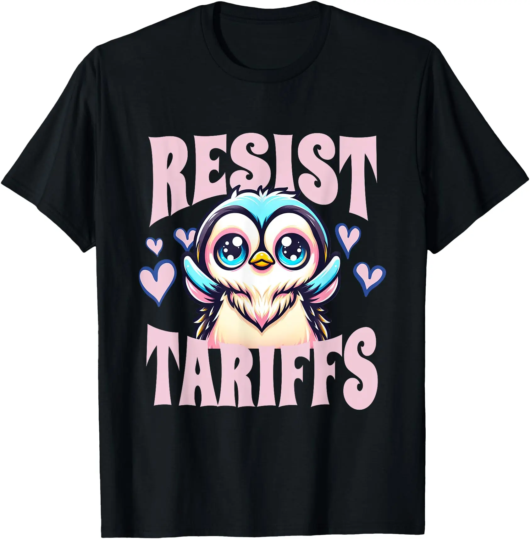 Penguin Resist Funny Penguins Protest Against Tariffs T-Shirt Graphic Streetwear T-shirt Comfort Cotton