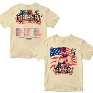 Brantley Gilbert The Real American Tour 2026 Shirt Vintage USA Flag Concert Shirt for Fans Men Women Gift for Tour Merch Collectors Music Festival Outfit