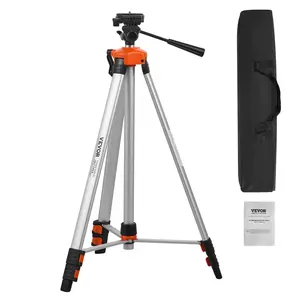 VEVOR Laser Level Tripod, ¼ x 20 Thread Mount, 27.36-68.11 inch Height Adjustment with Integrated Level Bubble Lightweight Laser Scanner Stand, Retractable Legs Aluminum Tripod for Stable Measurement