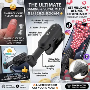 Smart Tapper Auto Clicker for Live Streaming, Adjustable Speed Rechargeable Auto Touch Device for TikTok iPhone iPad Android