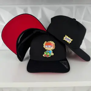 Rugrats plate SnapBack hat-black/red
