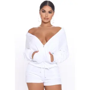 The OG Trendsetter Velour Short Set - White