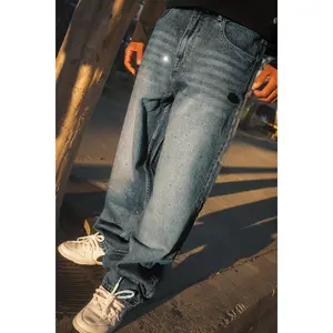 Enamored Rhinestone Denim Pant Dark Blue Wash