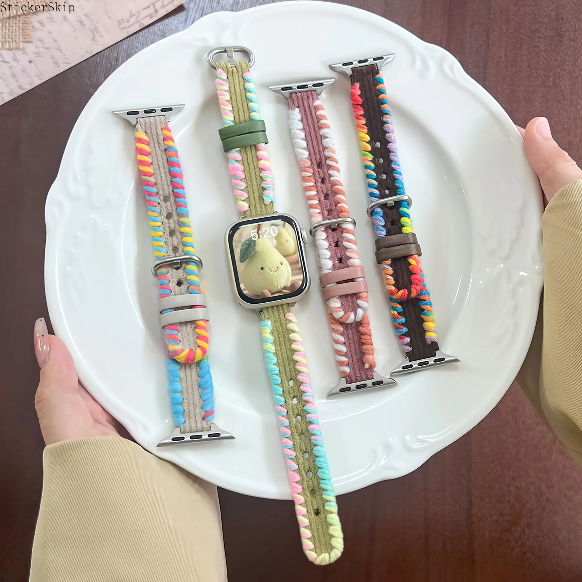 2026 New Rainbow Woven Twisted Thread, Smart Watch Strap, Suitable for Watch Series 1/2/3/4/5/6/7/8/9/10/Se/Ultra, Sports Premium Versatile for Iwatch Strap, 38Mm 40Mm 41Mm 42Mm 44Mm 45Mm 49Mm, Comfortable Breathable, Durable