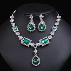 Elegant Tassels Necklace & Earrings Set - Alloy Crystal Design for Versatile Occasions