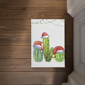 Begin Home Decor CODM1724JD521M 17 x 24 in. Christmas Cactus - Livingroom Gray Indoor Outdoor Door Mat