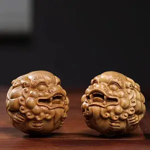 Nancy Carved Walnut Handheld Balls 1 Pair 2 Balls