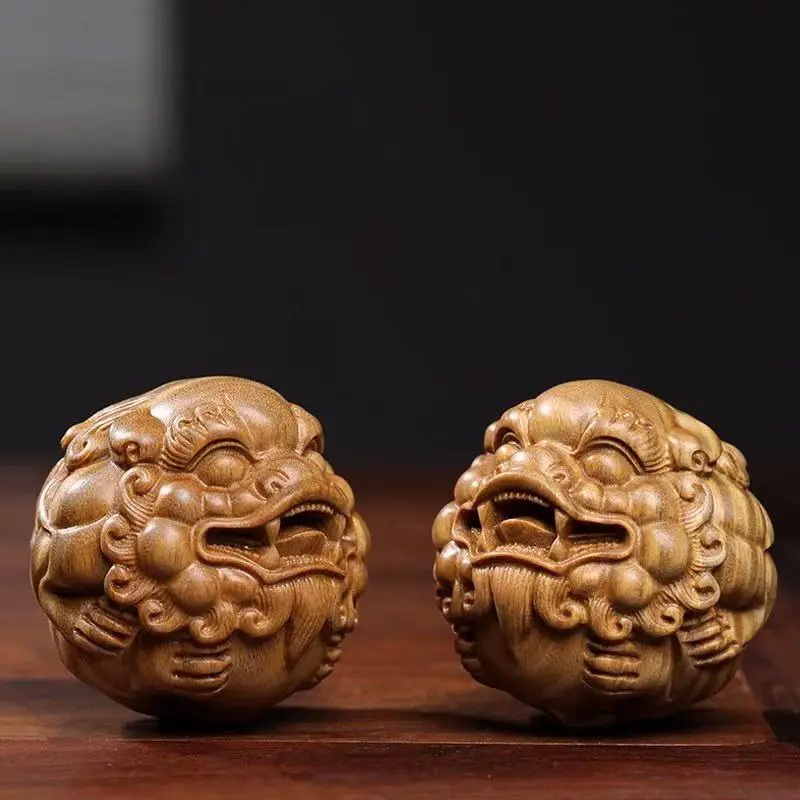 OGVIP Carved Walnut Handheld Balls 1 Pair 2 Balls
