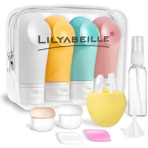 14 Pcs Travel Bottles for Toiletries Leak Proof, TSA Approved Travel Size Containers with Suction Cup, Refillable Travel Toiletry Accessories Shampoo Conditioner, 60 ml 89ml