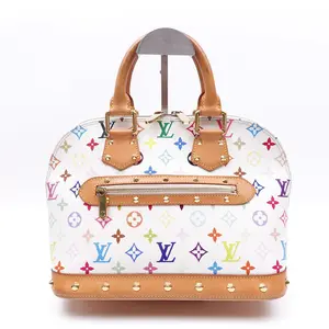 Pre-owned Louis Vuitton Monogram multicolor canvas and leather top handle bag White Monogram Multicolor Alma Bag T10421422