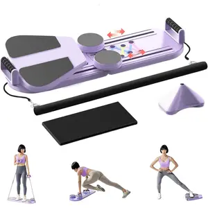 2025 Upgraded Pilates Board, Pilates Reformer Set, 6-in-1 Abdominal Pilates Board for Home Workout Equipment, Portable Foldable Ab Trainer Machine, Pilates Reformer Machine, for Women Full-Body