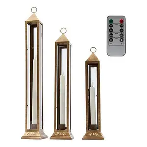 Emryn House Set of 3 Tiered LED Taper Lanterns