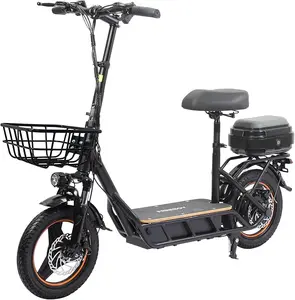 SUOTU Electric Scooter with Seat for Adults 750W Motor 14'' Tires 45 Mph Speed 50-60 Miles Range Height Adjustable Handlebar Foldable E Scooter with Storage Box for Commuting kick scooter electric  scooter  2025