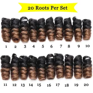 20 Roots/set Afro Jamaican Bounce Curly Synthetic Short Spring Twist Braids Hair Extension Crochet Braiding Hair