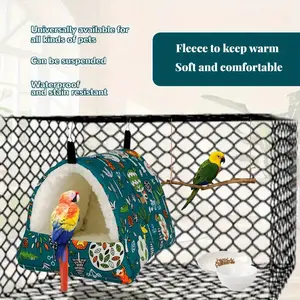 1pc Fun Print Bird Nest, Rabbit Squirrel Hamster Nest, Plush Lining/warm Sleep Bed Hanging Space-Saving, Cute Animal Design