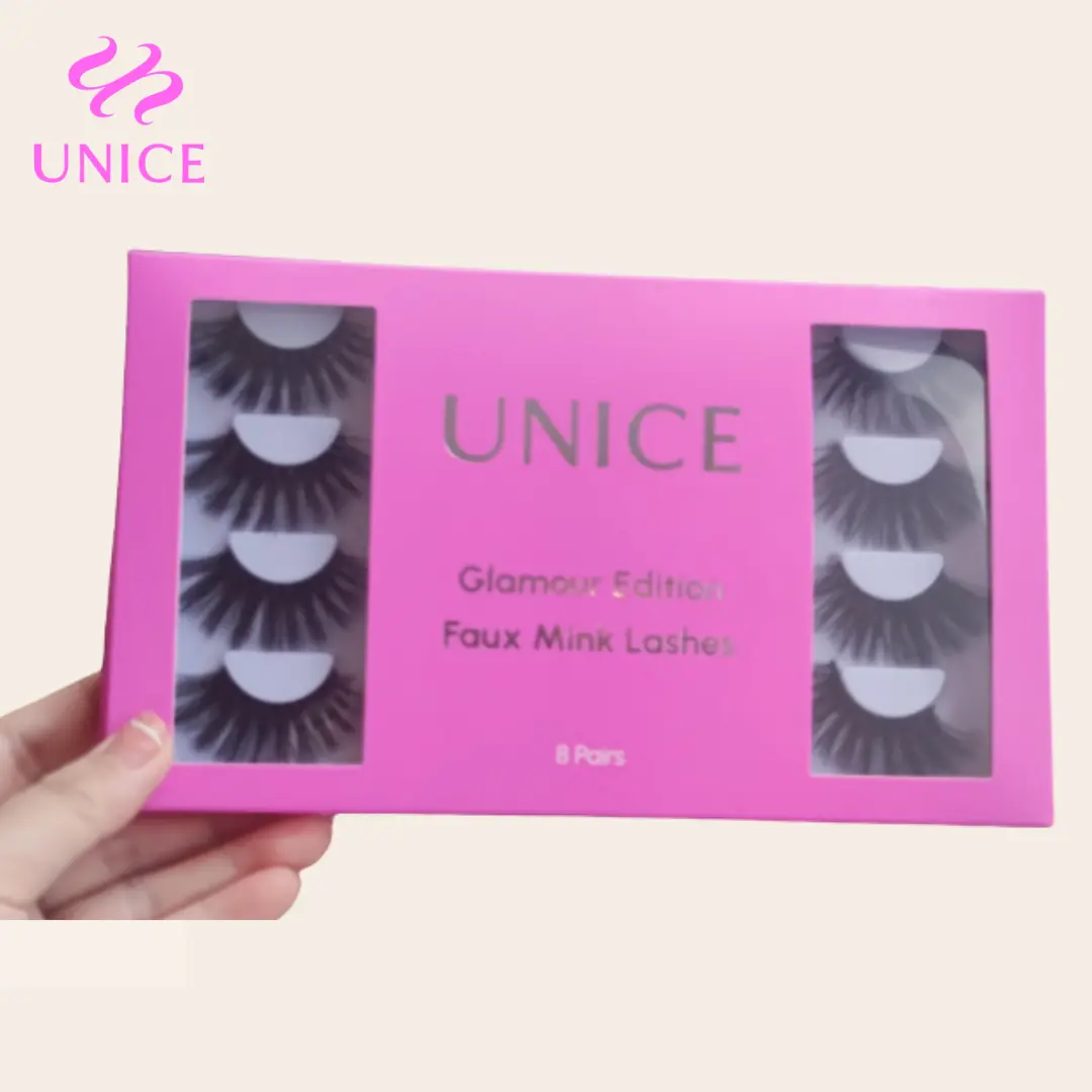 UNice Customized 3D False Eyelashes (8 Pairs for Wigs) - Thick, Natural Cosmetic Lash Extensions, Eyelashes Extensions