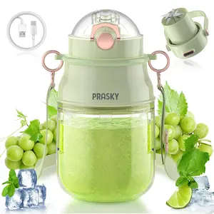 Prasky Portable Blender for Shakes & Smoothies, Includes Lid & Shoulder Strap, USB Type‑C Rechargeable, Dishwasher‑Safe Parts, BPA‑Free, Perfect for Gym, Travel, Kitchen & Smart Living/Valentine's Day