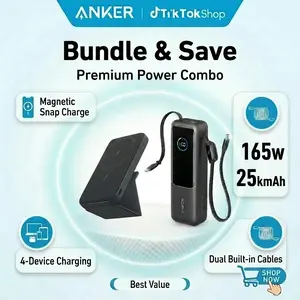 #SummerVibes Anker 25,000mAh 165W Laptop Power Bank  with Built-In and Retractable Cables and Anker Magnetic Power Bank with 5,000mAh Capacity summervibes