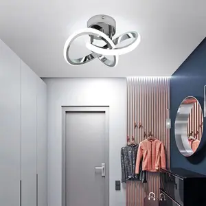 CANEOE Hallway Light Acrylic Modern LED Ceiling Light Fixtures Cool White 6000K Close to Ceiling Lights for Bedroom Bathroom Kitchen Balcony Corridor Stair Aisle Curved Creative Design Celing lamp