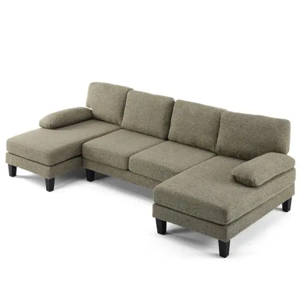 【not a set】Karlhome 141 Inch & 111 Inch Chenille Deep Seat Loveseat Sofa, Stylish Compact Creamy Cloud Design for Living Room & Bedroom Small Spaces Home Furniture, ,1