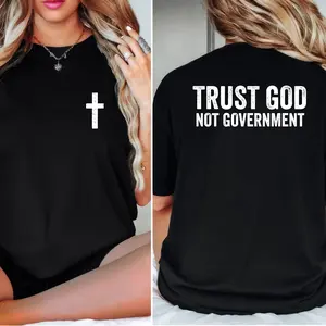 Trust in God Shirt, Faith T-shirt, Bible Verse Christian Gift, Church Teacher Gift, Christian Casual Top Outdoor for Men & Women