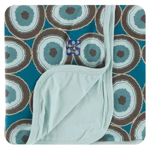 Print Bamboo Stroller Blanket - Heritage Blue Agate Slices, One Size
