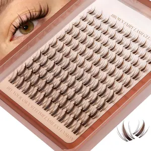 Lash Clusters Natural Eyelash Clusters C Curly 10-14MM Fairy Cluster Eyelash Extensions with Spikes 110Pcs Wispy Individual Lashes Clusters DIY Natural Eyelashes Clusters at Home