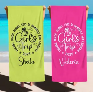 Custom Name Girls Trip 2025 Beach Towel, Girls Beach Trip Matching Towel, Bachelorette Beach Towel, Girls Weekend Gift, Gift For Her