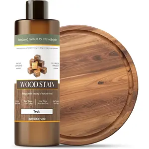 Wood Stain - Stain for Wood - Natural Stain for Furniture - Water Based |   Fast Drying, Low Odor - Outdoor & Indoor Paint for Paneling, Cabinets and More - 6.7oz (Teak)