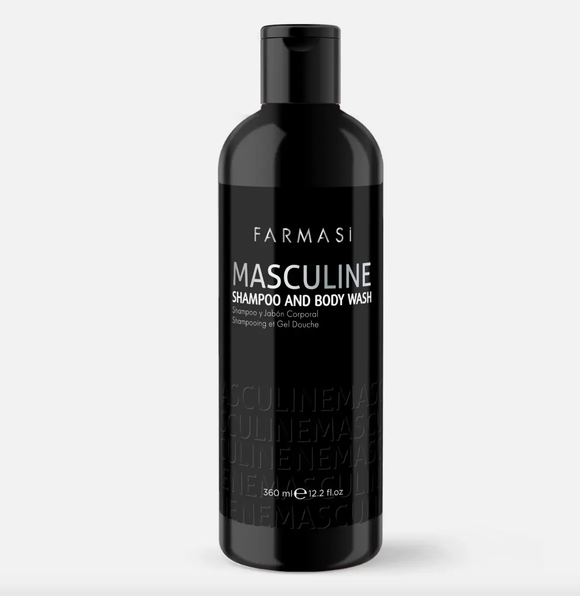 FARMASI Masculine 2-in-1 Vegan Daily Shampoo & Body Wash - Moisturizing Scented Bath & Shower Cleansing Gel, 12.2 fl oz Bottle, Moisturizer, Citrus, Cedarwood, Male, Cleanser, Body Wash & Soap, Hydrating, Body Care, Shower Gel