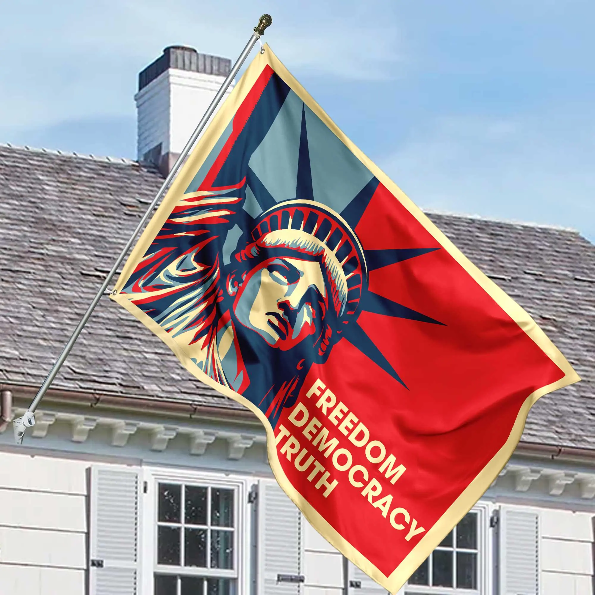 Freedom Democracy Truth House Flag, Protest Flag, Fdt Yard Flag, Anti-Trump Garden Flag, Political Activist Flag, Political Home Decoration