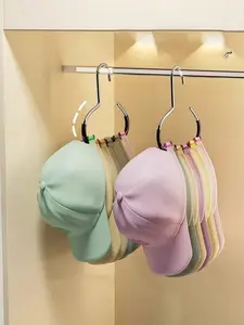 Wall Mounted Hat Organizer Rack | Non-Slip Closet Organizer Hooks | Heavy Duty Metal Hangers for Scarves, Belts & Tank Tops