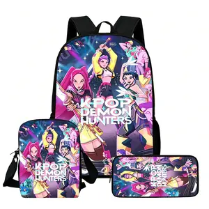 2026 New 3D K-POP Witch HuntersSchool Bag Pen Case Shoulder BagThree-piece Print Set