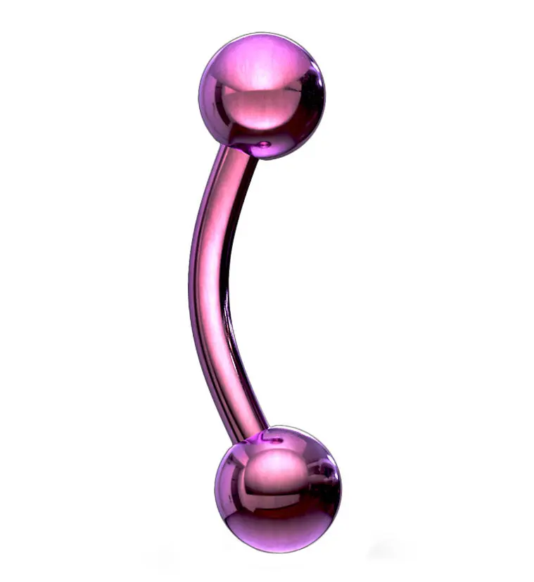 Purple PVD Plated Curved Barbell