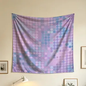 Gradient Polka Dot Minimalist Tapestry, Soft Fabric Wall Hanging with Nice Draping, Perfect for Renters to Hide Ugly Walls, Aesthetic Backdrop for Live Streaming & Photography