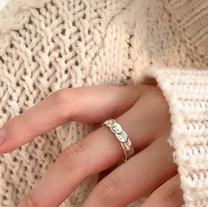 S925 Silver Fish Scales Ring, Faceted Fish Scale Ring