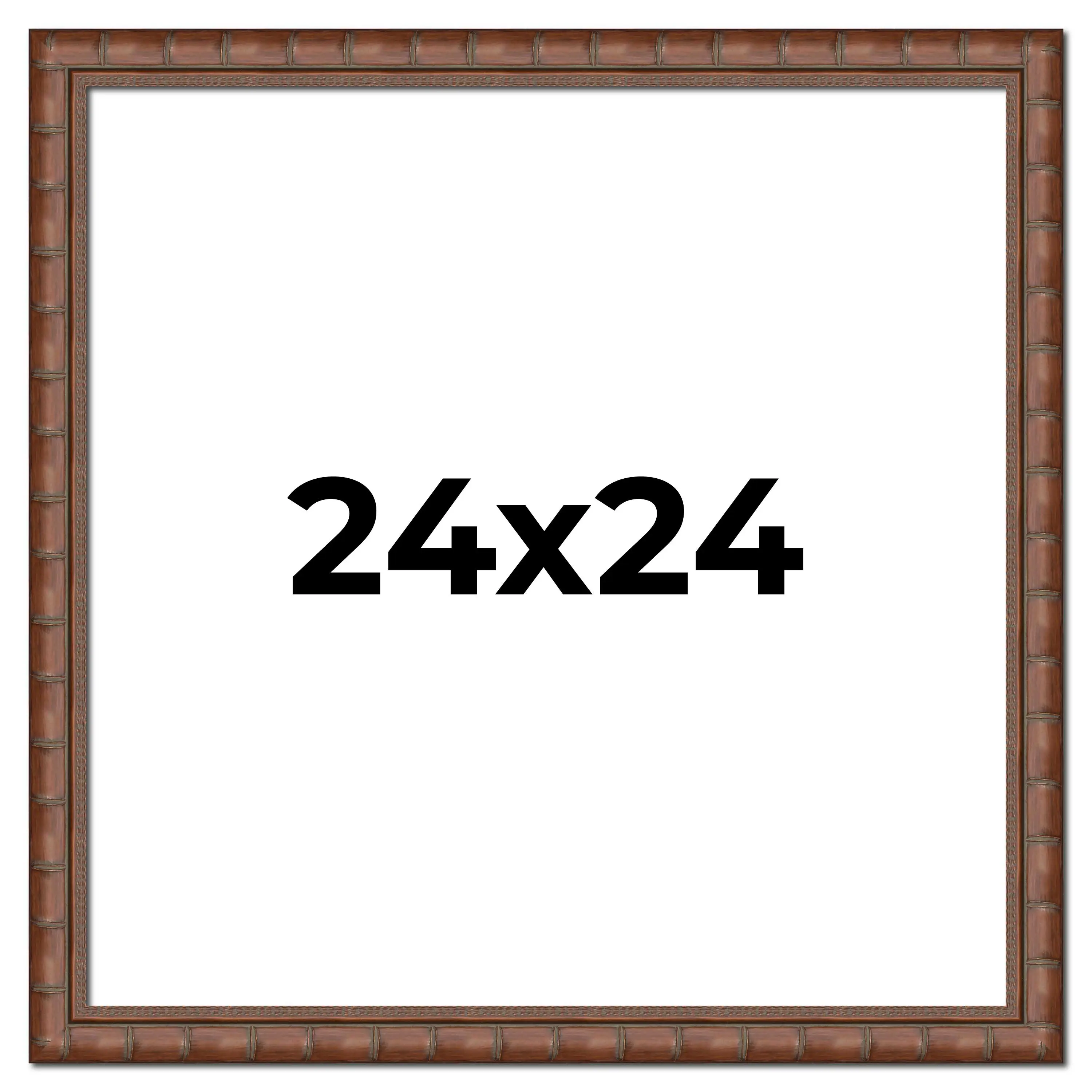 24x24 Brown Modern Bamboo Picture Frame - UV Acrylic, Foam Board Backing, Hanging Hardware