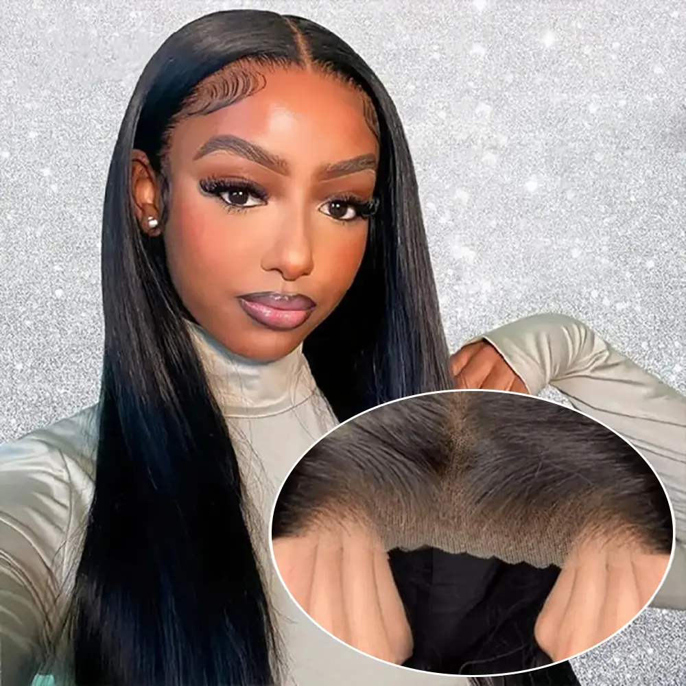 Idoli Human Hair 4x6 HD Lace Closure Glueless Wigs, 180% Density Wear Go Pre-Cut Lace Front Wigs, Human Wigs Glueless