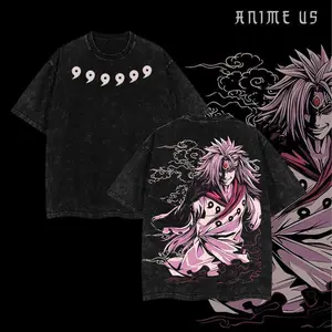 [COLLECTION] Limited Edition Madara Uchiha T-Shirt - Double Printed Washed Tee Unisex Oversize, Acid Washed Lightweight Cotton, Naruto Anime Manga, Uchiha Clan, Gift for Anime Fan