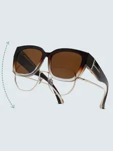 Fashion Polarized T-Shaped Reading Lightweight Durable Sunglasses for Glasses Wearers, Unisex Driving & Outdoor Activities Eyewear