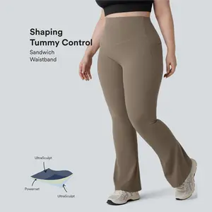 Halara UltraSculpt High Waisted Tummy Control Pocket Shaping Yoga Bootcut Plus Size Leggings