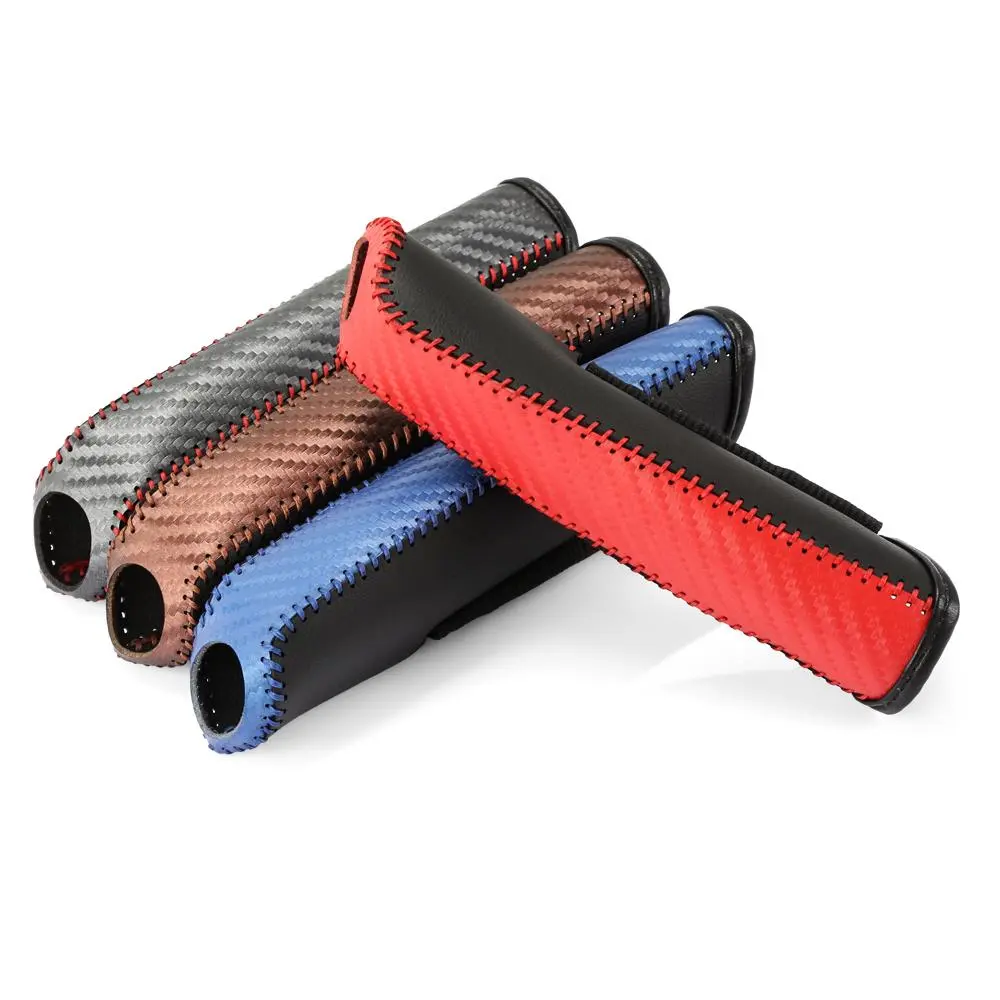 Carbon Fiber Car Handbrake Cover, 1 Count PU Leather Handbrake Cover Protective Sleeve, Hand Brake Protective Cover, Car Interior Accessories, Car Accessory, Automotive Decorative Accessories