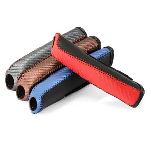 Carbon Fiber Car Handbrake Cover, 1 Count PU Leather Handbrake Cover Protective Sleeve, Hand Brake Protective Cover, Car Interior Accessories, Car Accessory