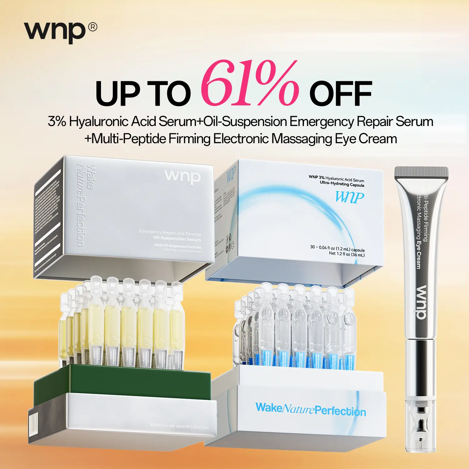 [WNP Official] Star Anti-Aging Set【3% Hyaluronic Acid Serum,Oil-Suspension Serum,Massaging Eye Cream】 Comfort Skin Repair serum duo skincare routine