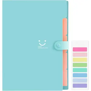 Accordion File Organizer, Letter Size, 5 Pocket Expanding File Folder, Cute File Folder with Labels, Portable File Organizer for School Office Supplies, Folders for Documents, Jade