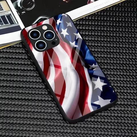 Patriotic American Flag Phone Case compatible with iPhone 16/15/14/13/12/11 and Samsung Galaxy S26/S25/S24/S23/S22, slim protective cover for Independence Day (July 4th) — 985