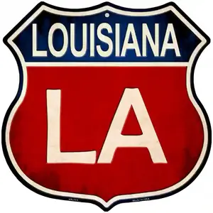 Louisiana Metal Novelty Highway Shield Sign
