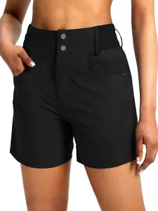 Women's 5 Inch Hiking Golf Athletic Shorts with Pockets, High Waist Elastic Casual Multi Pocket Shorts, Comfortable and Stylish Outdoor Wear