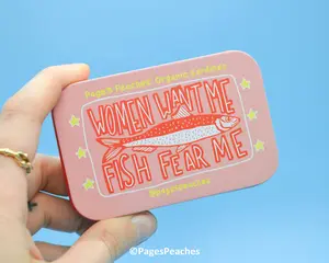 Page's Peaches Women Want Me Fish Fear Me Stash Case for Travel 8 Cig Capacity