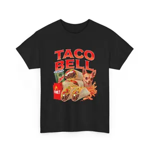 Taco Bell 90's Bootleg , Funny Gifts, Meme Shirt T-Shirt Cotton Menswear Oversized Top